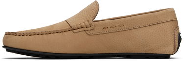 Sneakers og sko BOSS Nubuck Leather Loafers with Driver Sole Beige | 50548116, 3