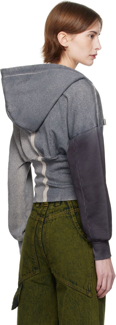 Sweatshirt Eckhaus Latta Eckhaus Latta Snatched Zip-Up Hoodie Grå | 4000-EL-PS25-S -, 2
