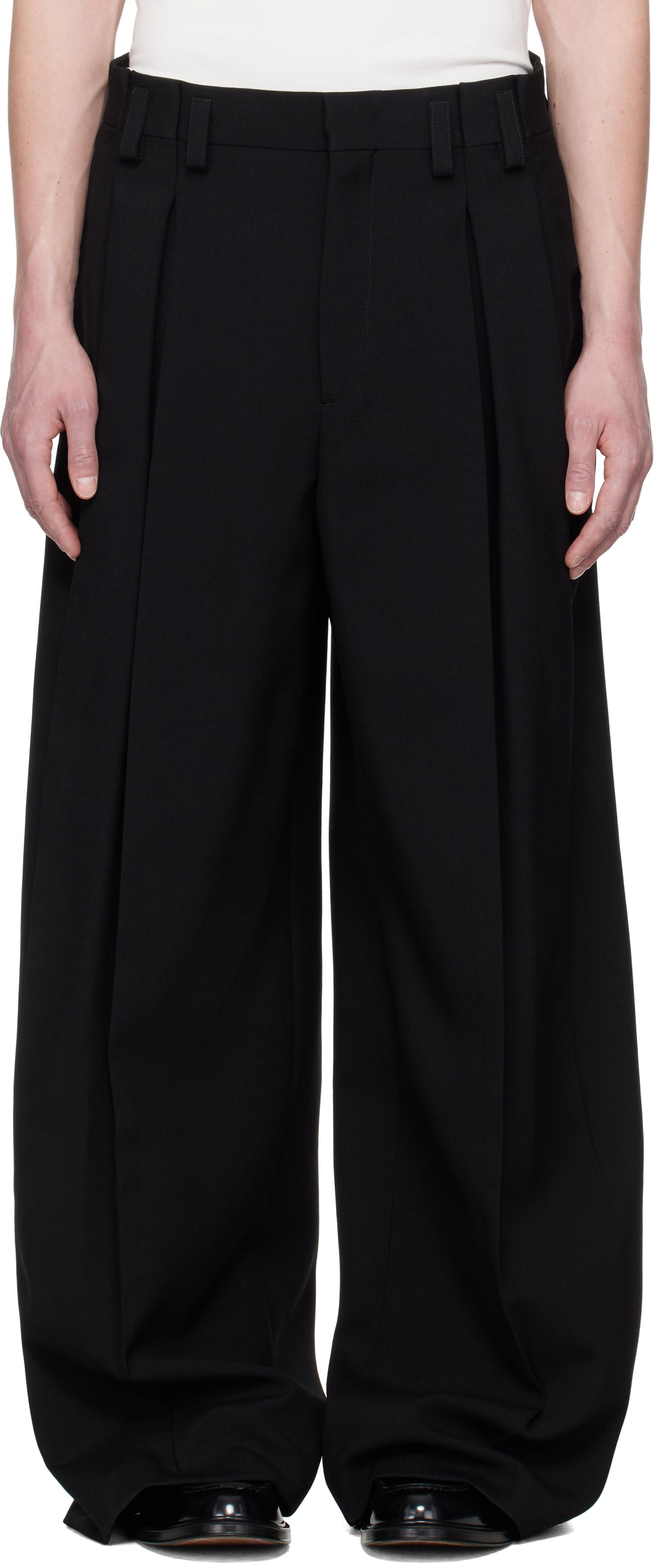 Bukser Jil Sander Jil Sander Wool Pleated Trousers Sort | J21KA0265_J40160, 0