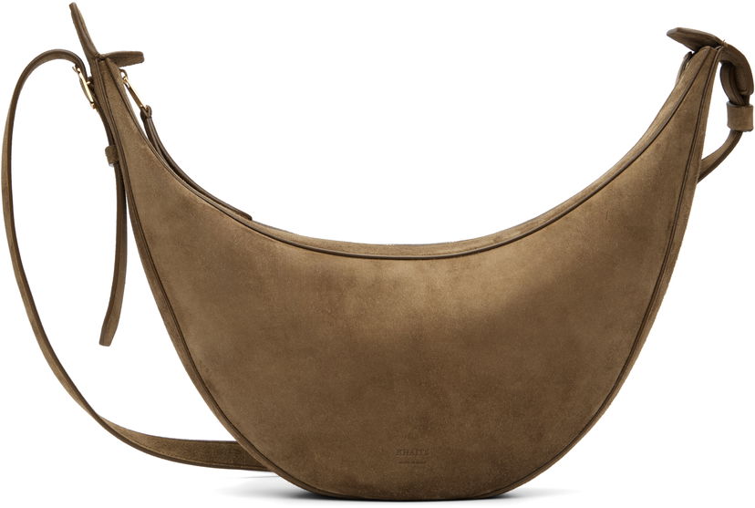 Skuldertaske Khaite KHAITE Small Augustina Suede Crossbody Bag Brun | H6016-726