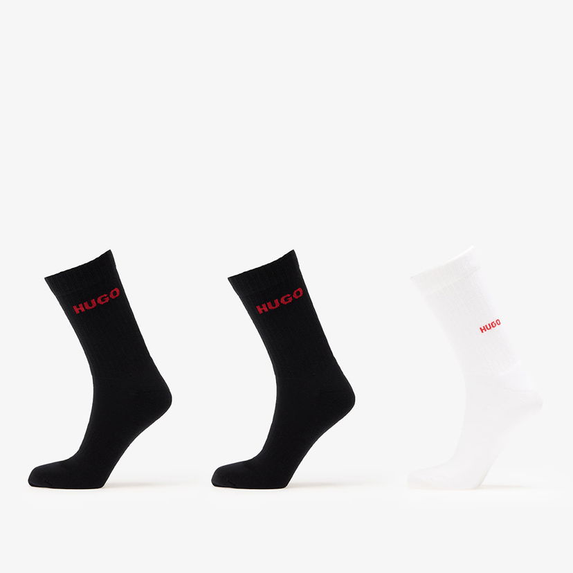 Sokker BOSS HUGO Three-Pack Ribbed Socks with Logo Embroidery Hvid | 50546351-960