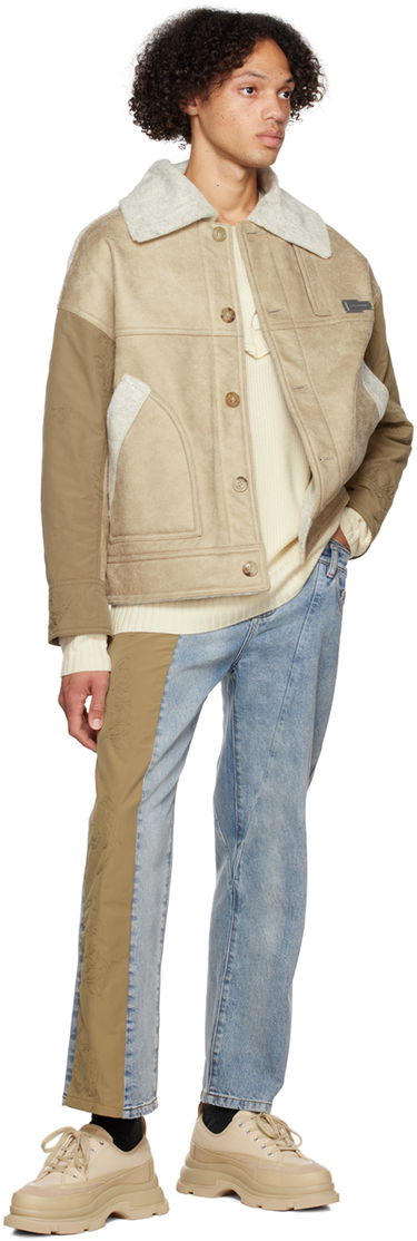 Jakke Feng Chen Wang Feng Chen Wang Reversible Faux-Shearling Jacket Beige | FUF14JK17, 4