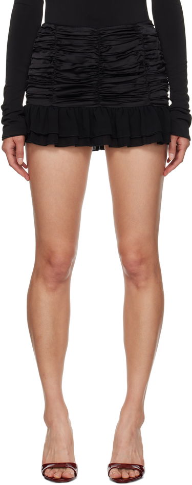 Nederdel GUIZIO Guizio Blume Ruched Mini Skirt Sort | F24303W022, 0