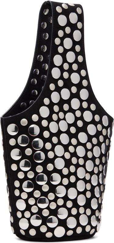 Mulepose Khaite KHAITE Livia Studded Suede Tote Sort | H2031-849, 2