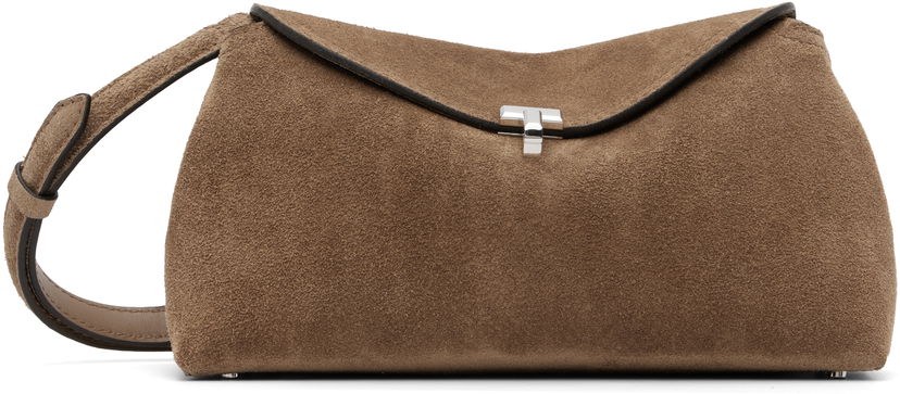 Håndtaske TOTEME Totême T-Lock Suede Clutch Brun | 241-WAL944-LE0004