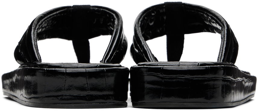 Sneakers og sko Coperni Embossed Logo Thong Platform Sandals Sort | COPSH37838, 1
