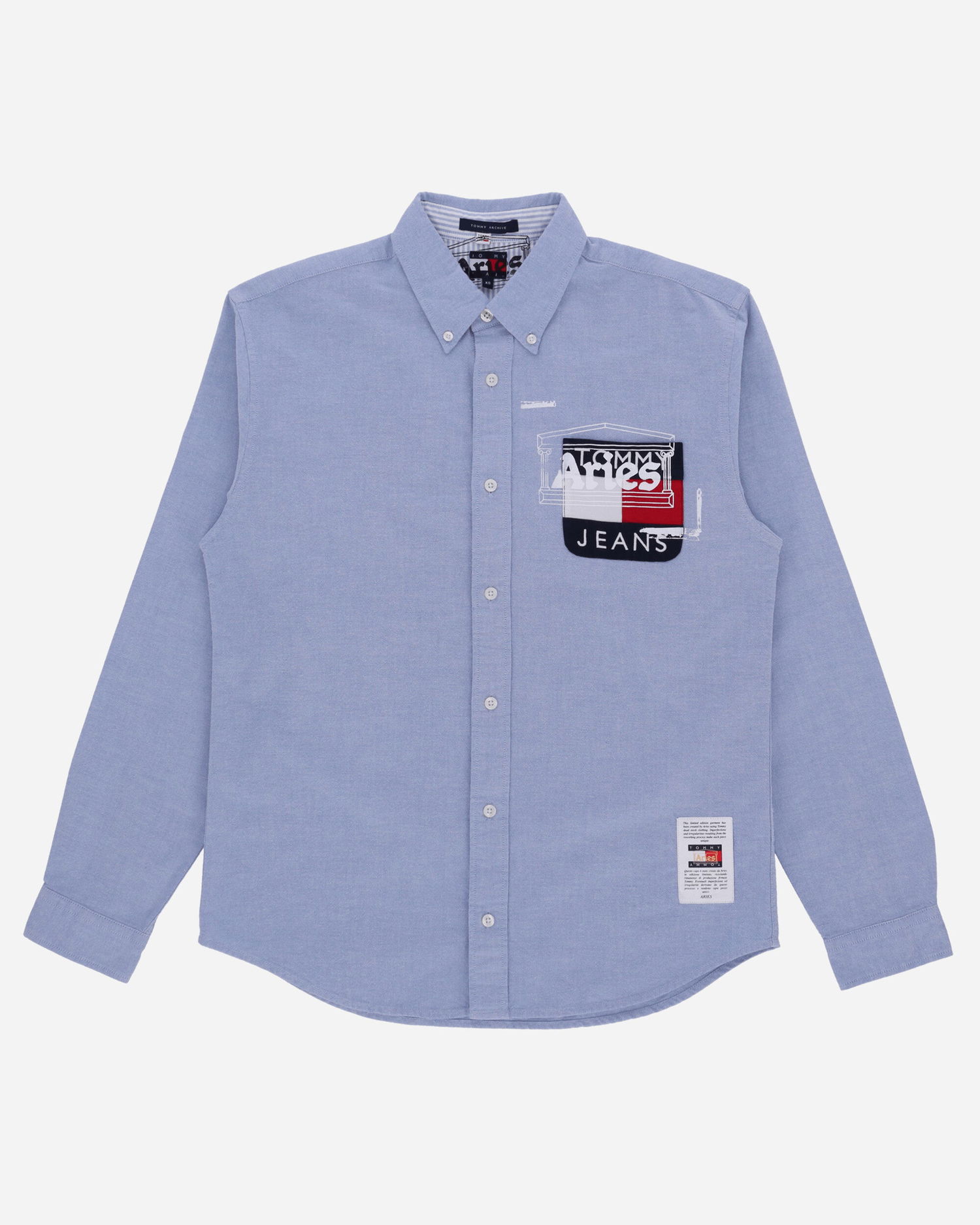 Skjorte Aries x Tommy Remade: Overprinted Pocket Shirt Blå | THAR40009 BLU, 0