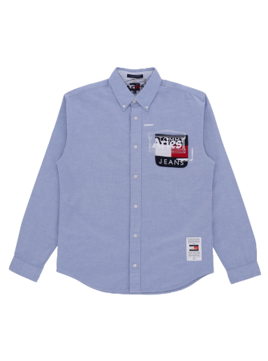 Skjorte Aries x Tommy Remade: Overprinted Pocket Shirt Blå | THAR40009 BLU