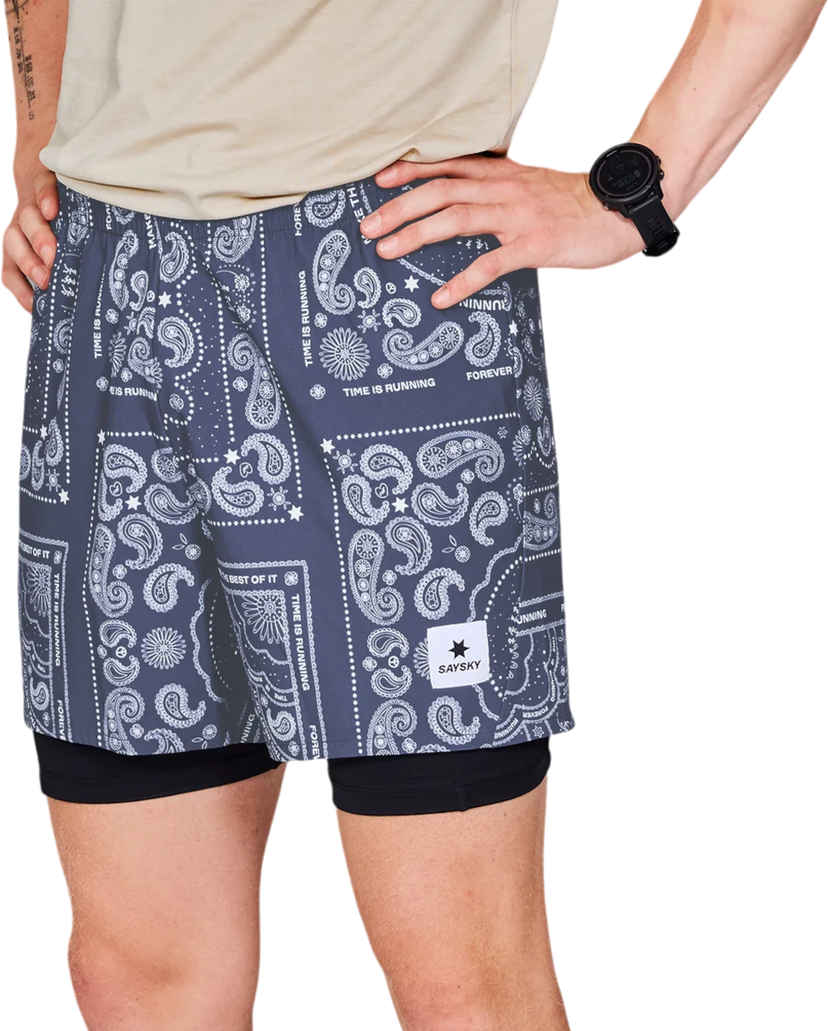 Shorts Saysky Saysky Paisley 2 In 1 5" Pace Shorts Mørkeblå | mmrsh03c1020
