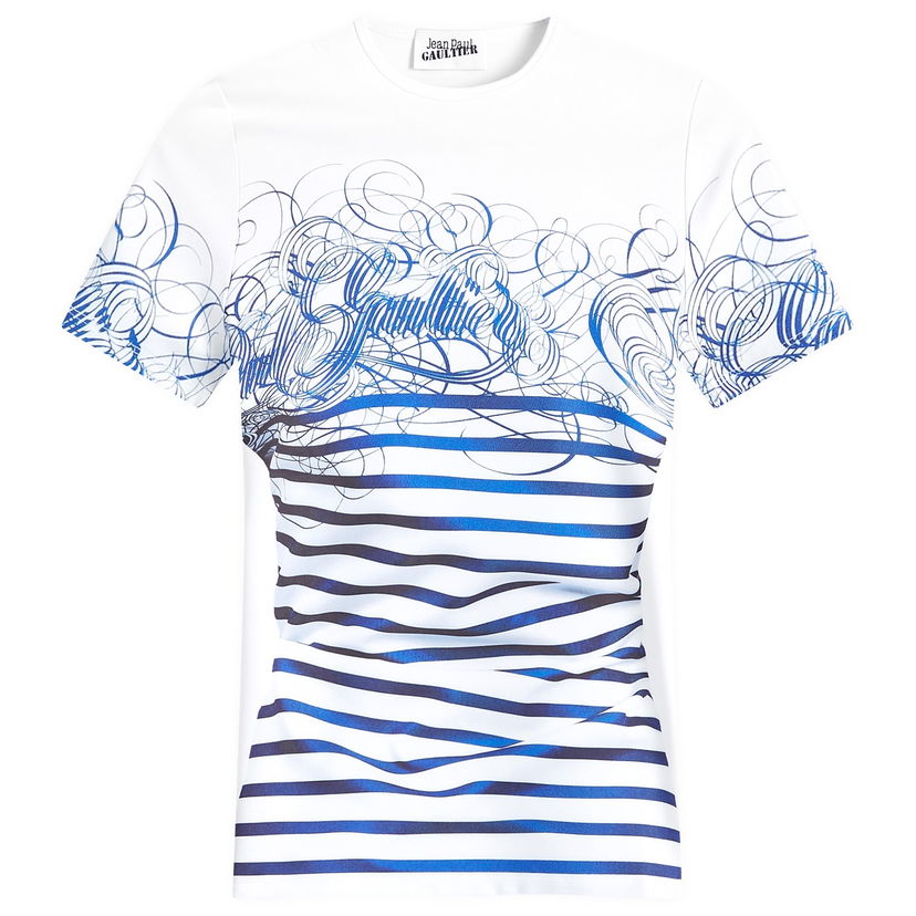 T-shirt Jean Paul Gaultier Signature Graphic T-Shirt Hvid | 2430FTS089J5550159