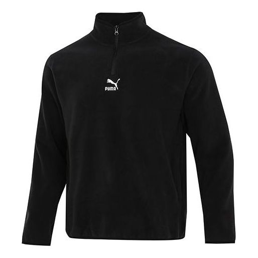 Sweater Puma Classics Polar Fleece Half Zip Stand Collar Knit Sort | 533121-01