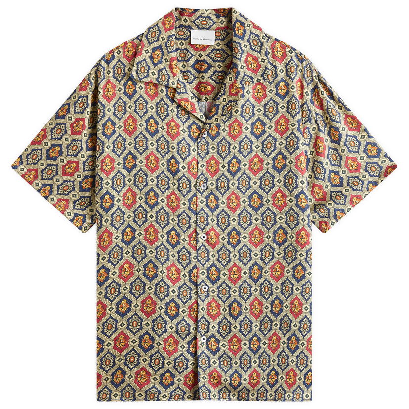 Skjorte Drôle de Monsieur Tile Print Vacation Shirt Blå | F-SH198-VI015-NY