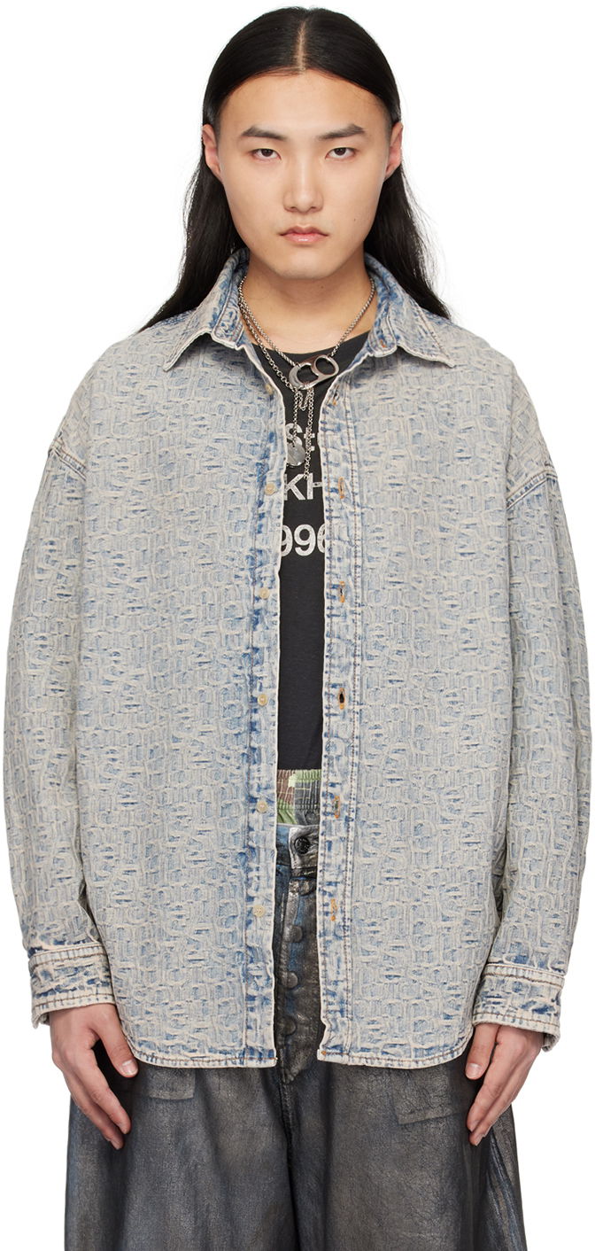 Skjorte Acne Studios Monogram Denim Shirt Blå | BB0562-