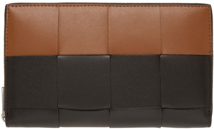 Tegnebog Bottega Veneta Brown & Tan Cassette Zip Around Wallet Brun | 748054V4HD3