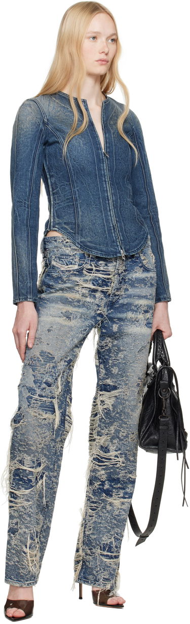 Jeans Diesel Diesel 1988 D-Ark Regular Fit Distressed Jeans Blå | A19193 09M04, 3