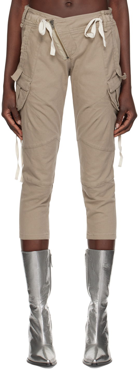 Cargo bukser Ottolinger Ottolinger Cropped Cargo Pants Beige | 0903801