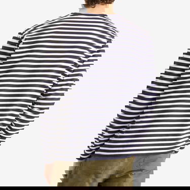 T-shirt MAISON KITSUNÉ Maison Kitsuné Fox Head Patch Mariner Striped Long Sleeve T-Shirt Mørkeblå | OM00125KJ0044-S481, 3