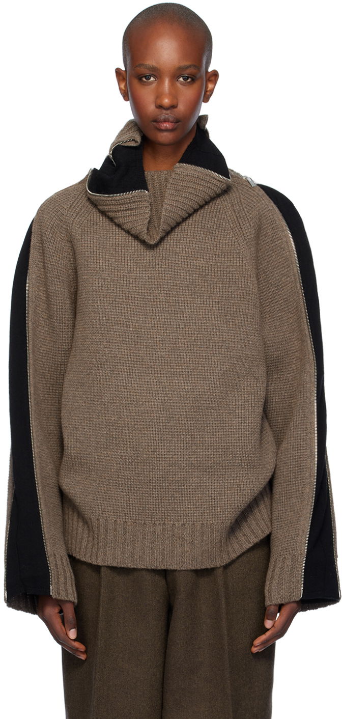 Sweater Helmut Lang Turtleneck Wool-Blend Sweater Brun | O06HW797