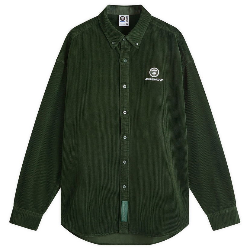 Skjorte AAPE by A Bathing Ape AAPE Now Corduroy Shirt Grøn | AAPSTM8499XXNGRD