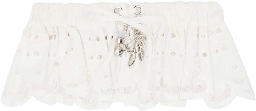 Bælter Chopova Lowena Exclusive Off-White Ruffled Garter Hvid | W6340, 0