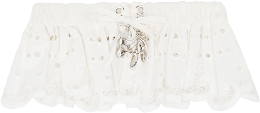 Bælter Chopova Lowena Exclusive Off-White Ruffled Garter Hvid | W6340