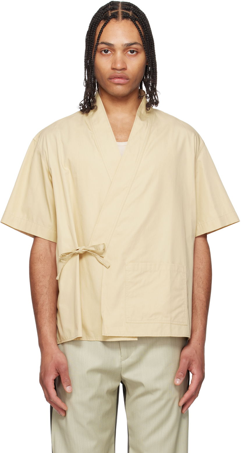 Skjorte KENZO Kenzo Kimono Wrap Shirt Beige | FF55CH1289SC