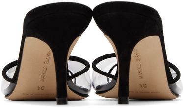 Tilbehør Manolo Blahnik Manolo Blahnik Jadifa PVC Heeled Mules Sort | 422-1418, 1