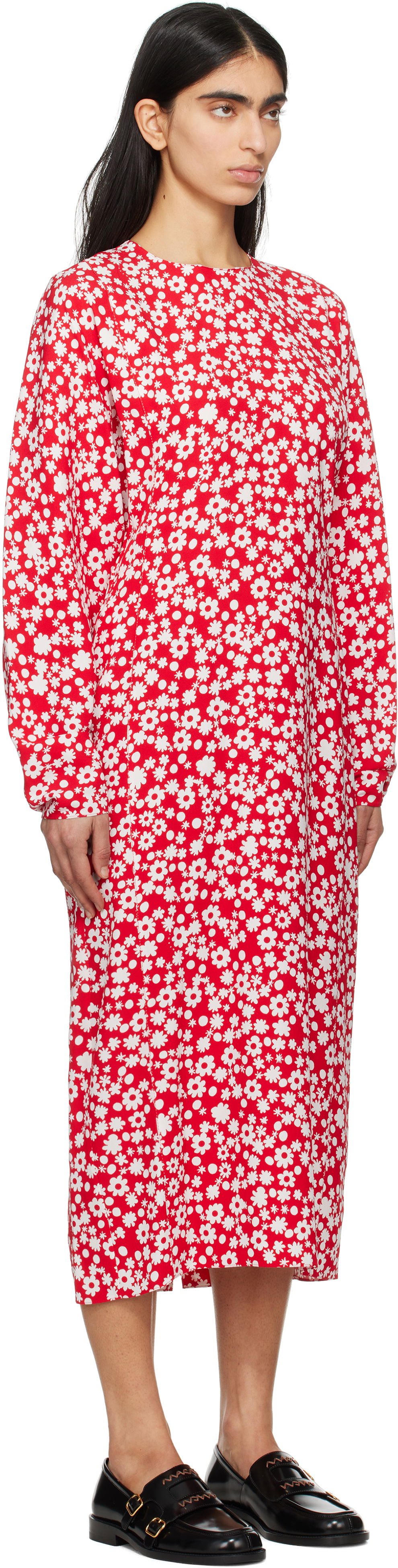 Kjole Marni Marni Pop Fields Midi Dress Rød | ABMA1360S0 UTVA45, 1