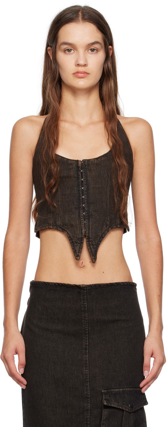 Tanktop Miaou Miaou Dani Denim Halter Top Brun | 7077SD4BLK