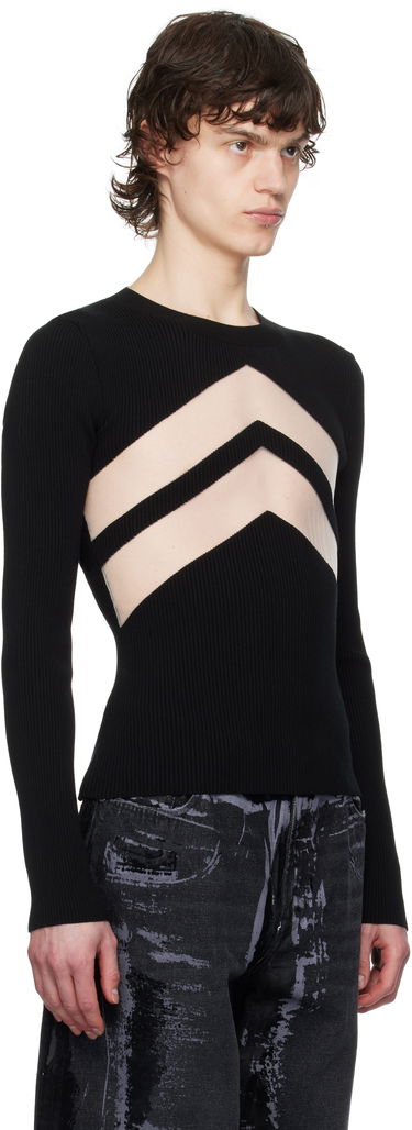 Sweater Jean Paul Gaultier Jean Paul Gaultier 'The Chevrons' Fitted Sweater Sort | 25/33-F-TO265-M085-00, 1
