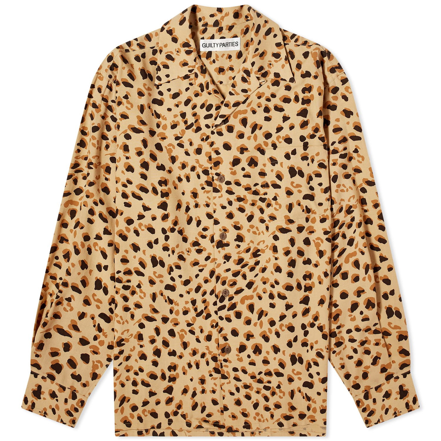 Skjorte WACKO MARIA Leopard Print Vacation Shirt Orange | 23FW-WMS-HI06-BGE, 0