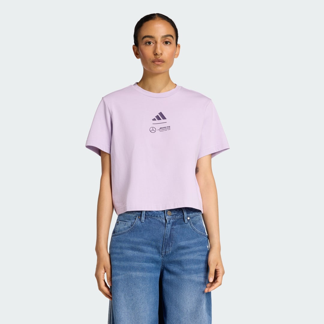 Crop top adidas Performance Cropped T-Shirt MERCEDES - AMG PETRONAS FORMULA ONE TEAM Lilla | JX8816, 0