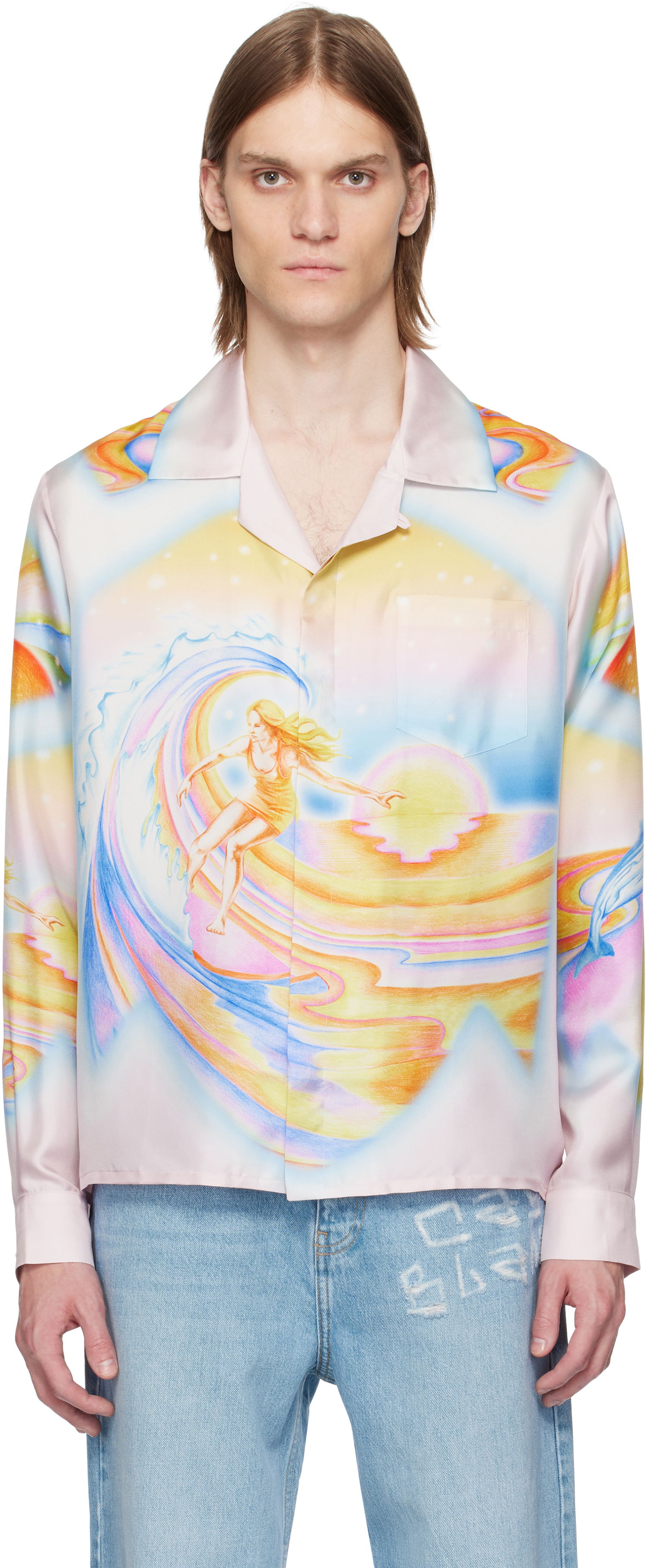Skjorte Casablanca Casablanca Psychedelic Nirvana Silk Shirt Flerfarvet | U-MS25-SH-006-05, 0