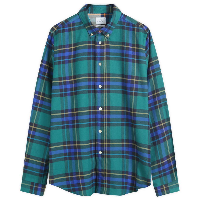 Skjorte Paul Smith Paul Smith Checked Long Sleeve Shirt, Size Large Grøn | M2R-450Y-N22202-33