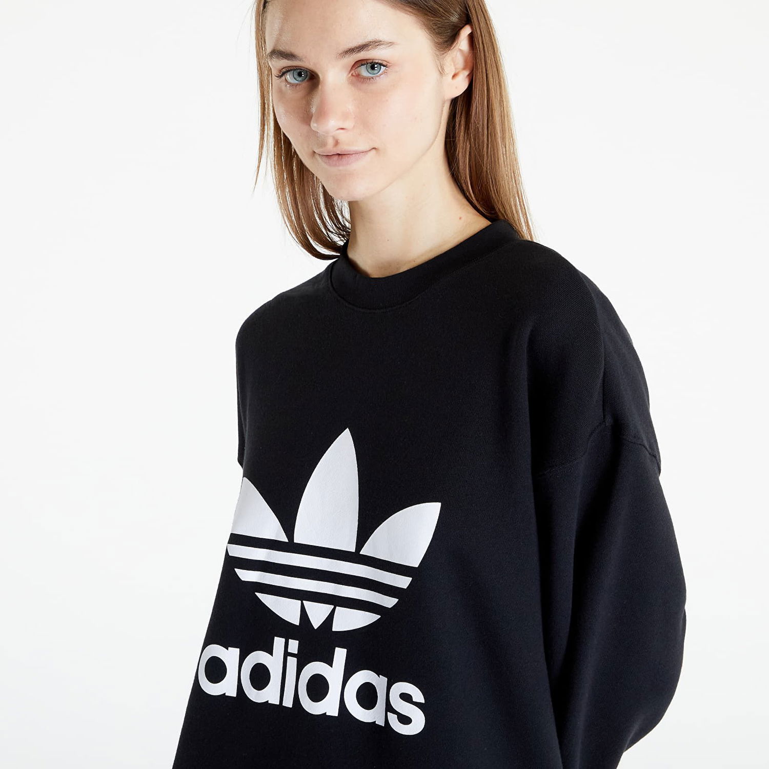 Sweatshirt adidas Originals Trefoil Crew Sweatshirt Sort | IB7431, 1