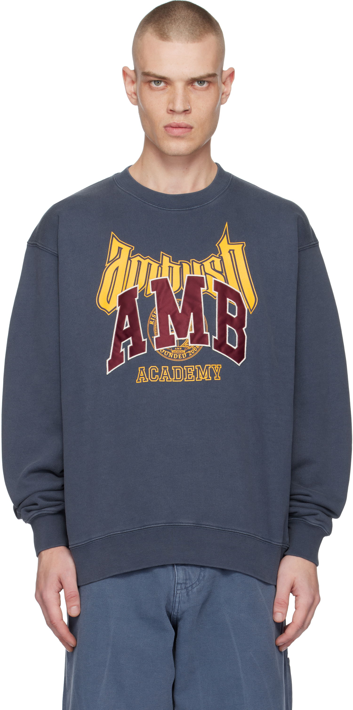 Sweatshirt Ambush Graphic Sweatshirt Blå | BMBA006F24FLE0014528, 0