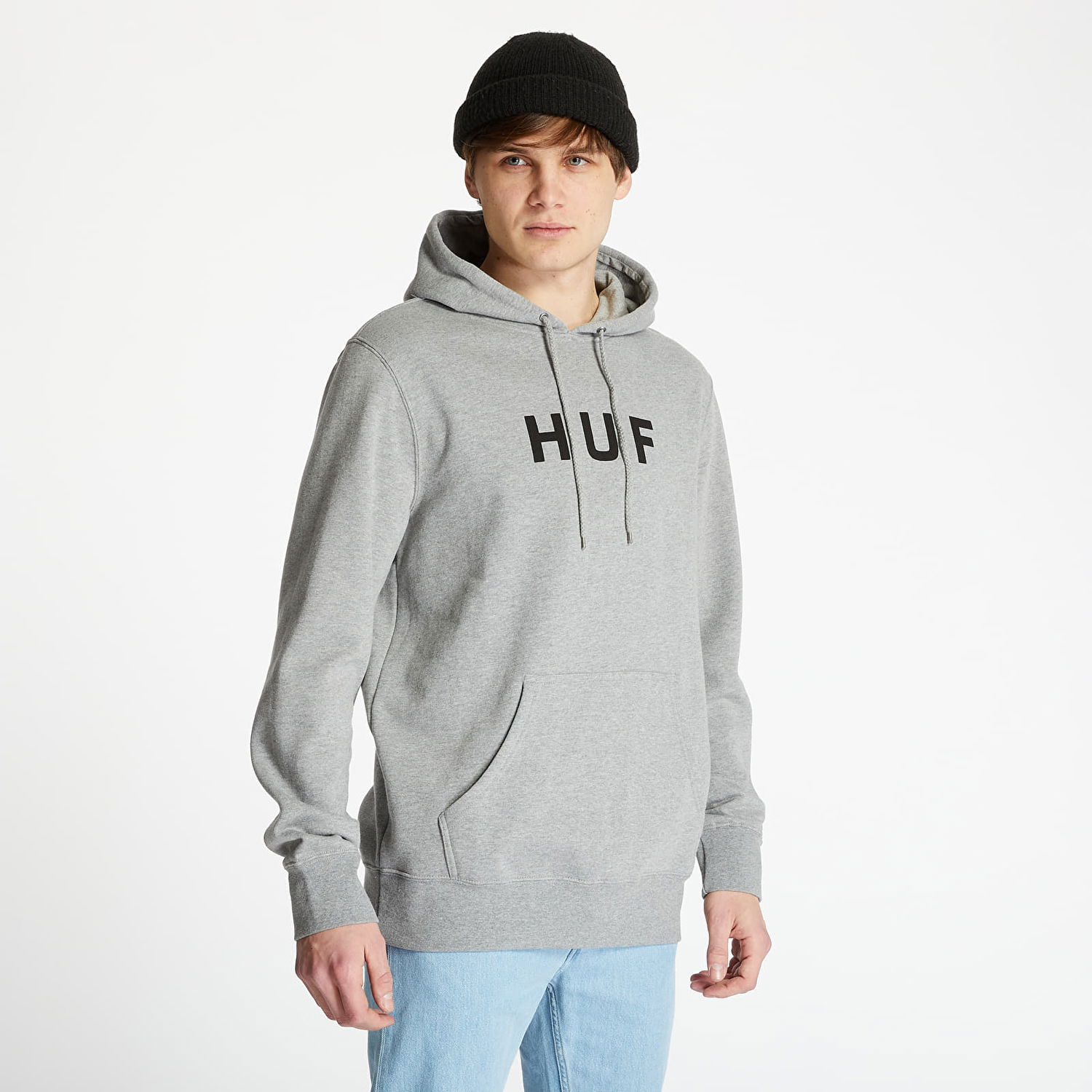 Sweatshirt HUF Essentials OG Logo Hoodie Grå | PF00099 grey heather, 0