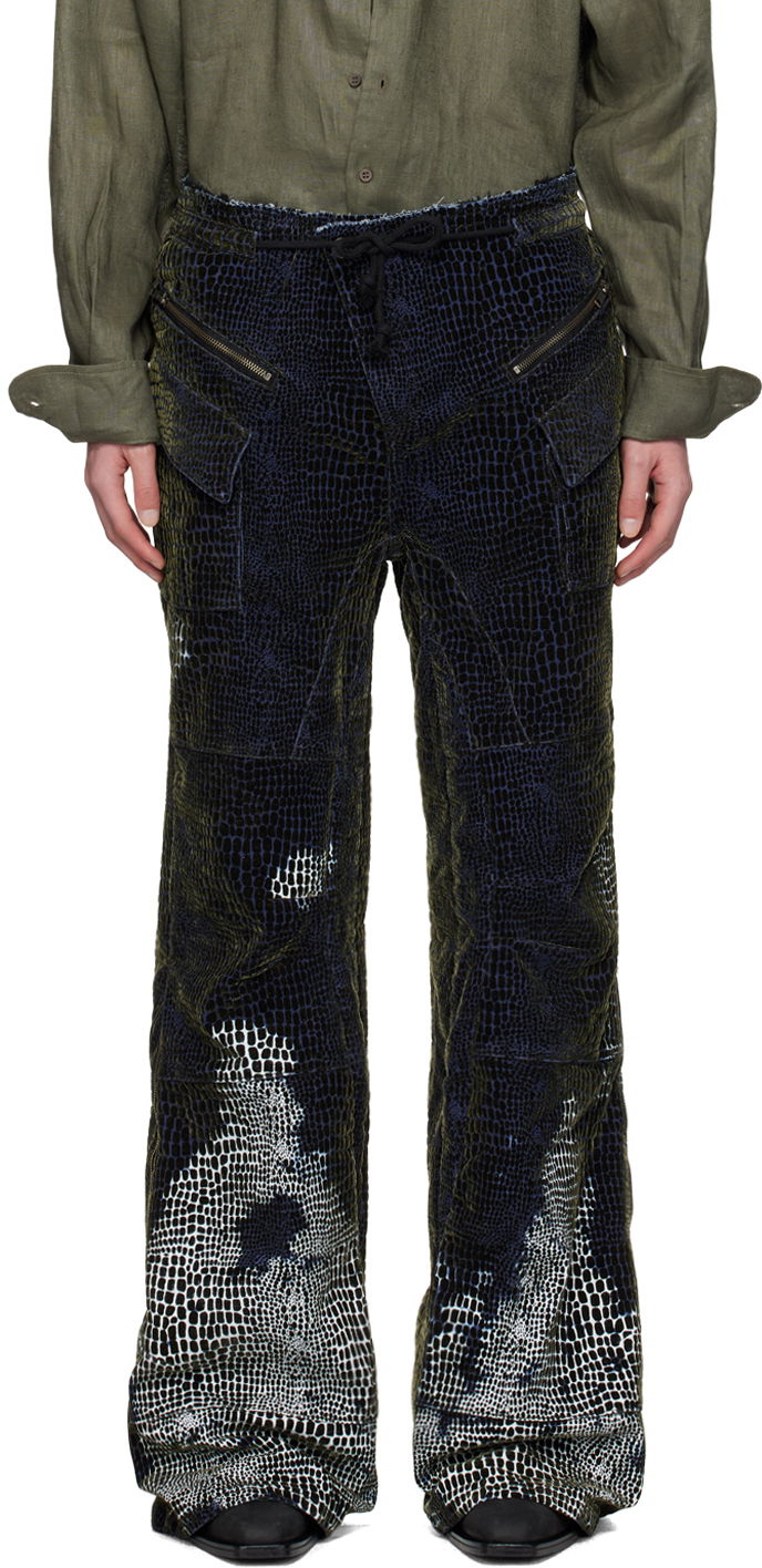 Bukser Ottolinger Ottolinger Flocked Velvet Printed Drawstring Lounge Pants Grøn | 1705302, 0