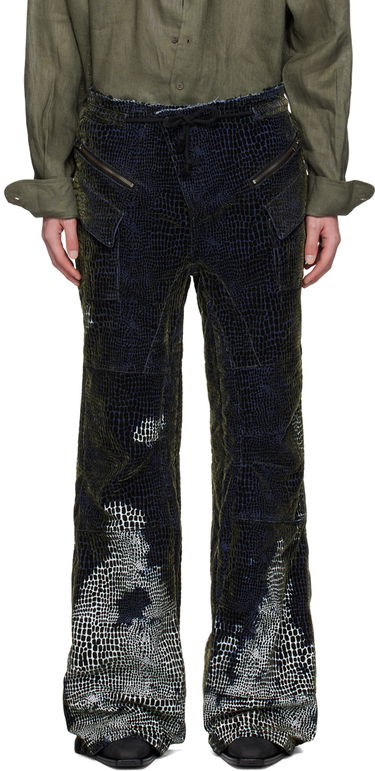 Bukser Ottolinger Ottolinger Flocked Velvet Printed Drawstring Lounge Pants Grøn | 1705302, 0