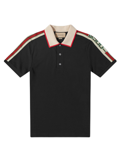 Polo skjorte Gucci Taped Logo Polo Sort | 500972-X9M38-1106