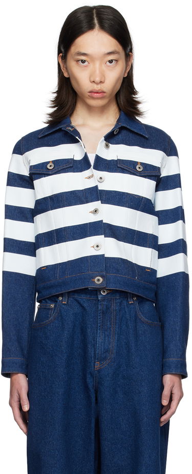 Jakke Jean Paul Gaultier Gaultier 'The Marinière' Striped Denim Jacket Mørkeblå | 24/30-F-VE071IP-D017-5501, 0