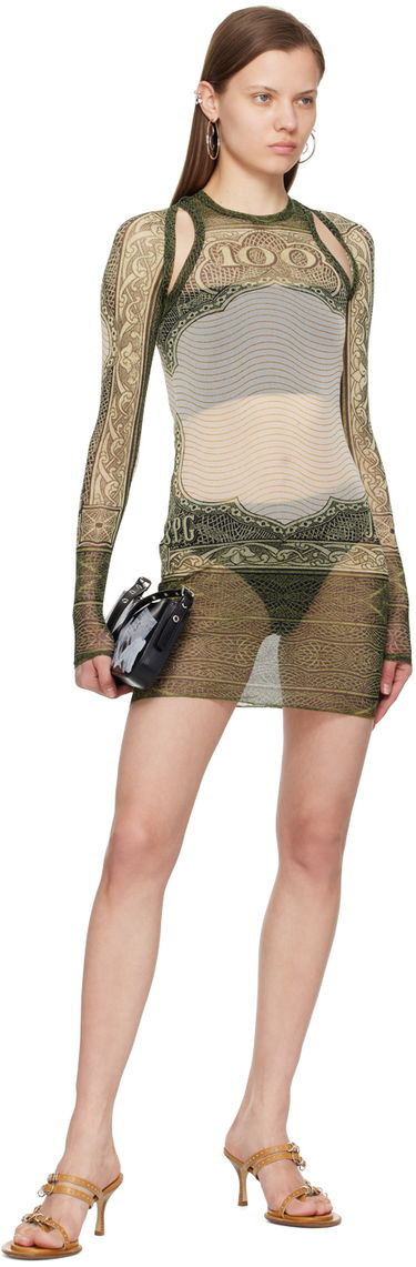 Kjole Jean Paul Gaultier Jean Paul Gaultier 'The Cartouche' Mesh Tunic Grøn | 24/25-F-TO126-T515-400300156, 3