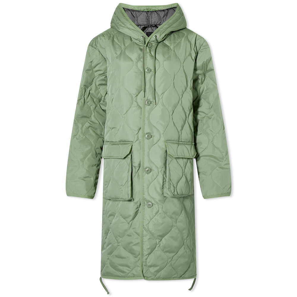 Frakker TAION Hood Down Coat Grøn | TAION-106BML-LONG-GRN, 0