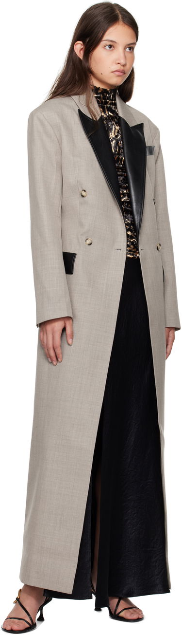 Frakker Nanushka Nanushka Ferris Double-Breasted Long Coat Grå | NW24FWOW36970, 3