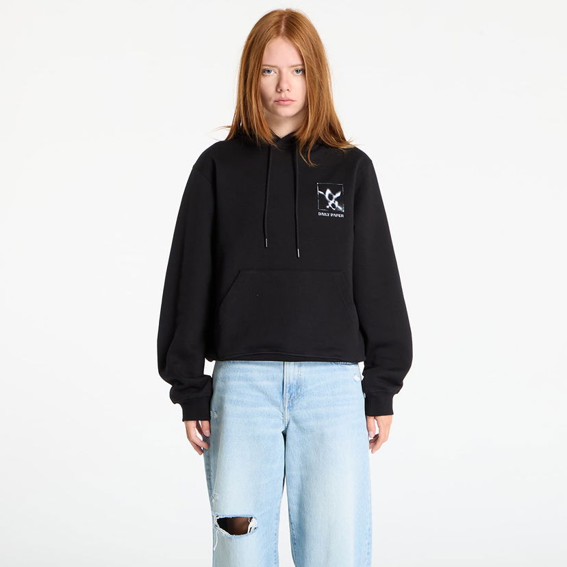 Sweatshirt DAILY PAPER Daily Paper Shadow Grid Hoodie Sort | 2521098