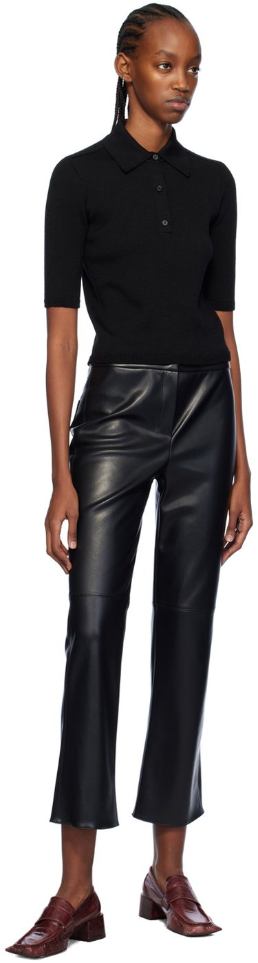 Bukser Max Mara Max Mara Sublime Faux-Leather Cropped Flare Trousers Sort | 2419781011600 MM13037, 3