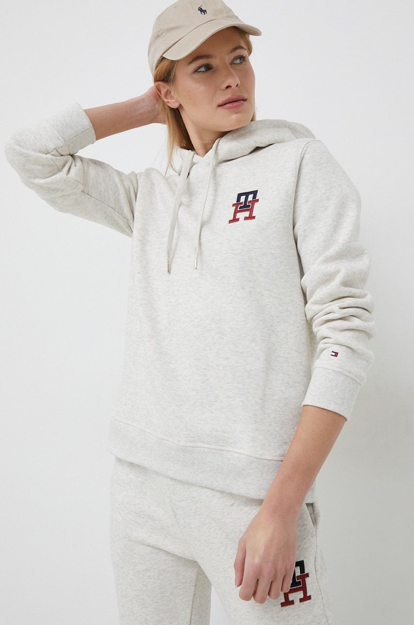 Sweatshirt Tommy Hilfiger Hoodie Beige | WW0WW37434.PPYX, 0