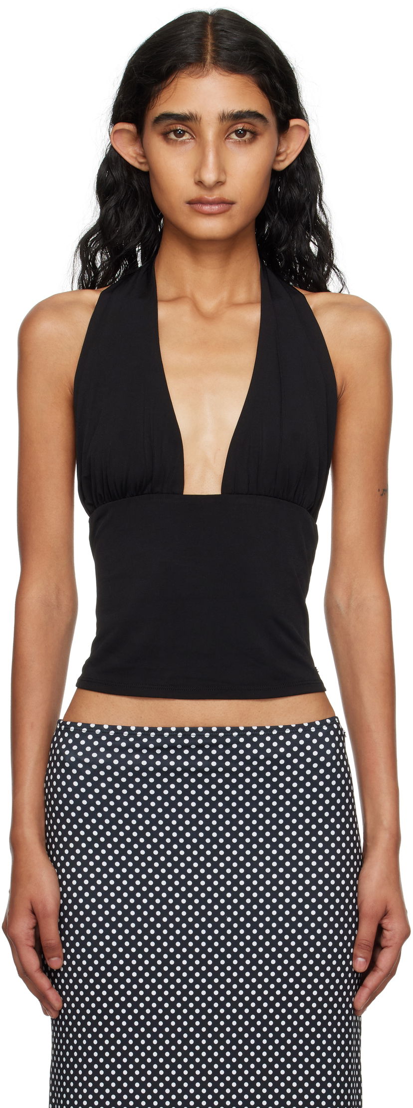 Tanktop Miaou Miaou Mathilde Halter Neck Top Sort | 7189VISBLK