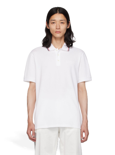 Polo skjorte Moncler Embossed Polo Hvid | I20918A0000684556
