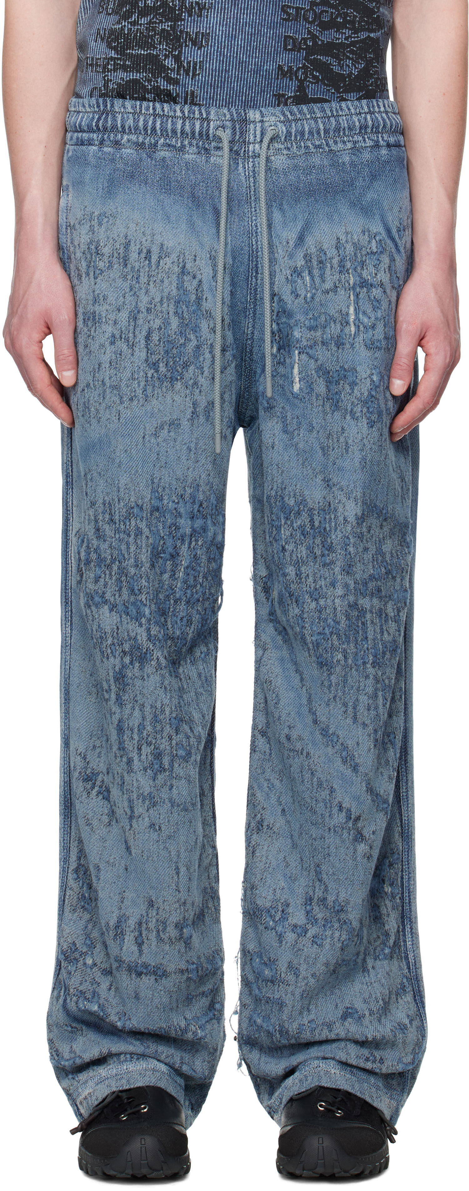 Joggingbukser Diesel Diesel D-Enimos-FSG Acid Wash Drawstring Lounge Pants Blå | A18936-068RQ-01, 0